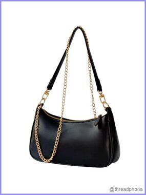 Women Small Shoulder Bag Faux Leather Mini Purse PU Handbag with Crossbody Chain